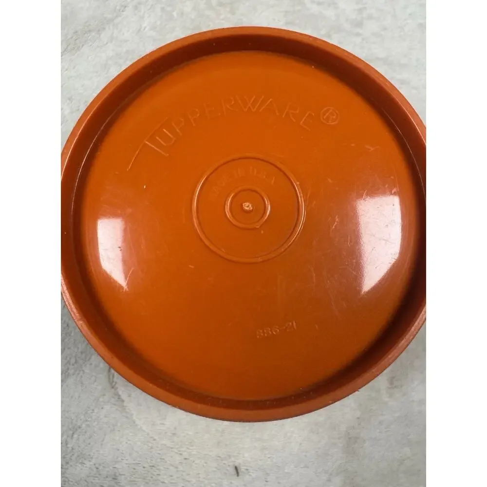 Vintage Tupperware Servalier Bowl 886-21 Harvest Orange Round Storage Bowl
